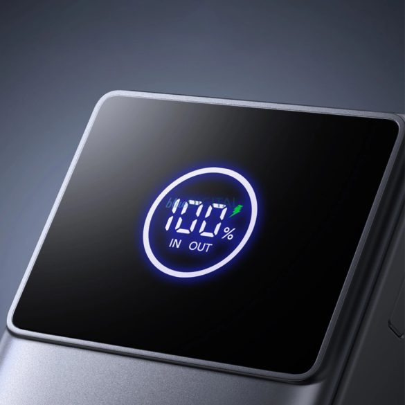 Joyroom JR-PR1 10000mAh 22.5W Powerbank beépített visszahúzható USB-C kábellel - Fekete