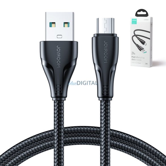 Joyroom USB kábel - micro USB 2.4A Surpass Series gyorstöltéshez és adatátvitelhez 2 m fekete (S-UM018A11)