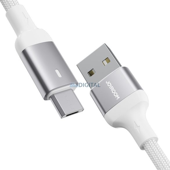 Joyroom USB kábel - micro USB 2.4A gyorstöltéshez és adatátvitelhez 2 m fehér (S-UM018A10)