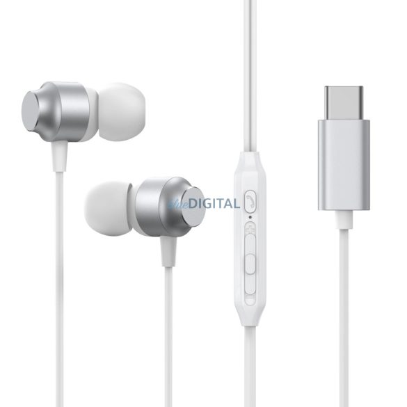 Joyroom JR-EC06 USB-C in-ear fejhallgató - ezüst