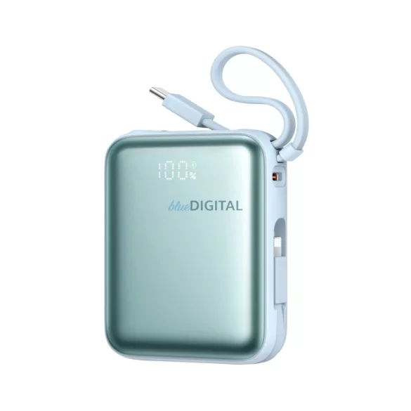 Joyroom JR-PBF27 22.5W 10000mAh Powerbank két beépített kábellel - Kék