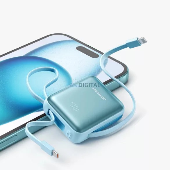 Joyroom JR-PBF27 22.5W 10000mAh Powerbank két beépített kábellel - Kék