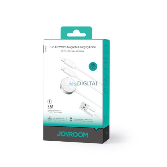 Joyroom S-IW007 3 az 1-ben kábel USB-A mágneses töltő - Lightning 1.2m - fehér