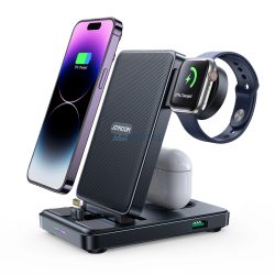   Joyroom JR-WQS02 iPhone/AirPods/Apple Watch 4 az 1-ben összehajtható töltőállomás - fekete