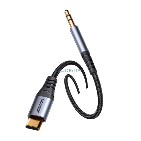 Joyroom sztereó audiokábel AUX 3,5 mm mini jack - USB-C telefon 1,2 m fekete (SY-A07)