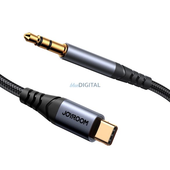 Joyroom sztereó audiokábel AUX 3,5 mm mini jack - USB-C telefon 1,2 m fekete (SY-A07)