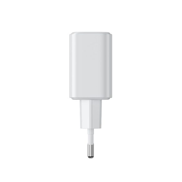 Joyroom JR-TCF05 20W USB-C / USB-A gyors kétportos fali töltő - fehér + USB-C - Lightning 1m