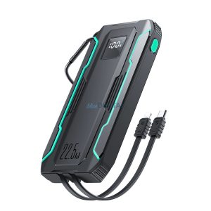 Joyroom JR-L017 Powerbank beépített USB-C / Lightning kábelekkel 22.5W 10000mAh - fekete