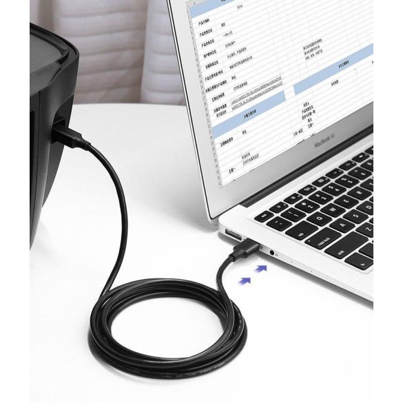 Ugreen USB B típusú nyomtatókábel (male) - USB 2.0 (male) 480 Mbps 1,5 m fekete (US135 10350)