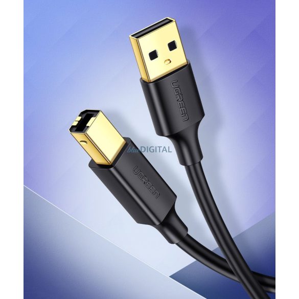 Ugreen USB B típusú nyomtatókábel (male) - USB 2.0 (male) 480 Mbps 1,5 m fekete (US135 10350)