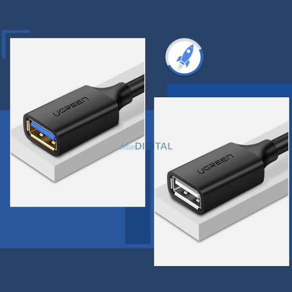 Ugreen kábel hosszabbító adapter USB 3.0 (female) - USB 3.0 (male) 1m fekete (10368)