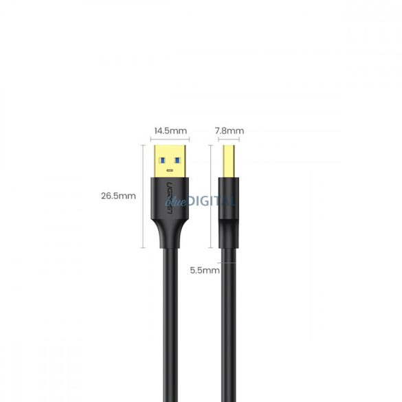 Ugreen kábel USB-A - USB-A USB3.0 5Gb/s 0.5m fekete (US128)