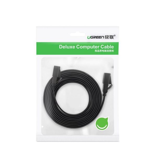 Ugreen lapos kábel Internet hálózati kábel Ethernet Patchkábel RJ45 Cat 7 STP LAN 10 Gbps 3m fekete (NW106 11262)