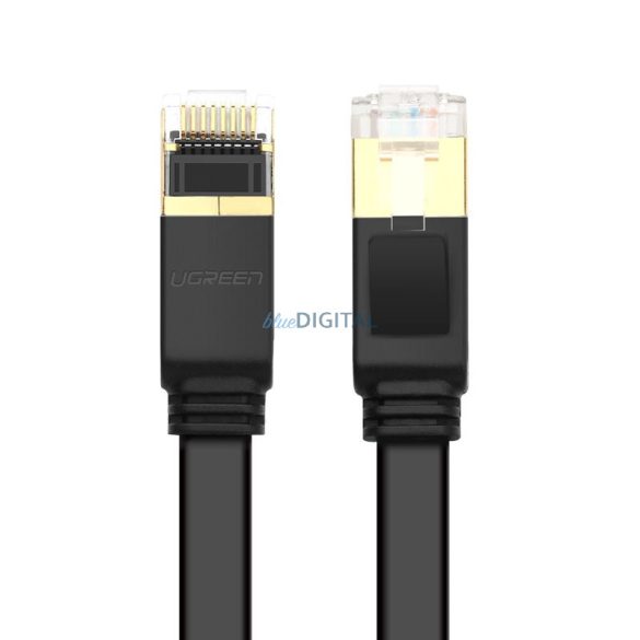 Ugreen lapos Internet hálózati kábel Ethernet Patchkábel RJ45 Cat 7 STP LAN 10 Gbps 5m fekete (NW106 11263)