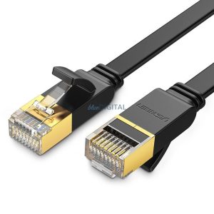 Ugreen lapos kábel Internet hálózati kábel Ethernet Patchkábel RJ45 Cat 7 STP LAN 10 Gbps 10m fekete (NW106 11265)