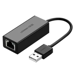   Ugreen külső hálózati adapter RJ45 - USB 2.0 100 Mbps Ethernet fekete (CR110 20254)