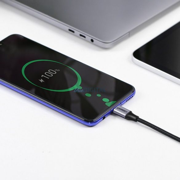 Ugreen ferde kábel USB Type C - USB Type C Power Delivery 60 W 20 V 3 A 2 m fekete-szürke kábel (US255 50125)