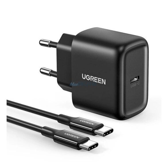 Ugreen USB Type C töltő 25W Power Delivery + USB Type C kábel 2m fekete (50581)