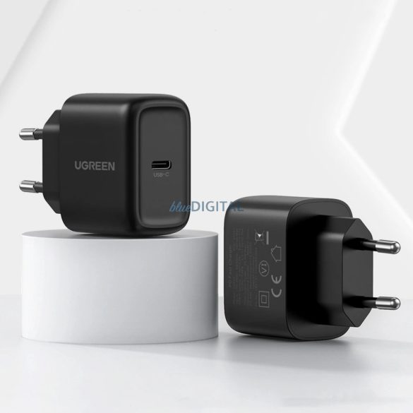 Ugreen USB Type C töltő 25W Power Delivery + USB Type C kábel 2m fekete (50581)