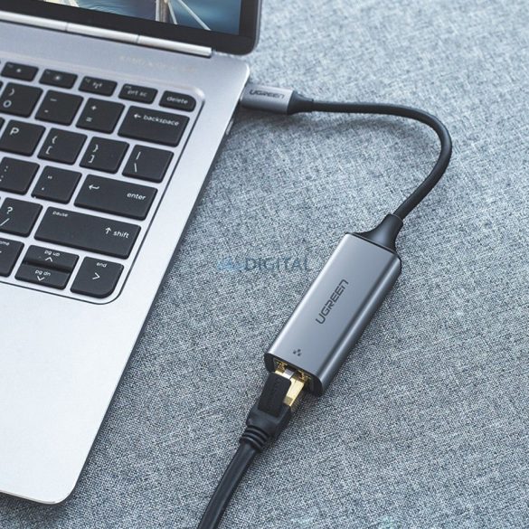 Ugreen külső hálózati adapter RJ45 - USB Type C (1000 Mbps / 1 Gbps) Gigabit Ethernet szürke (CM199)