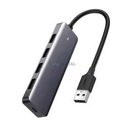   Ugreen USB HUB - 4x USB 3.2 Gen 1micro USB tápcsatlakozó szürke (CM219 50985)