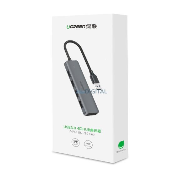 Ugreen USB HUB - 4x USB 3.2 Gen 1micro USB tápcsatlakozó szürke (CM219 50985)