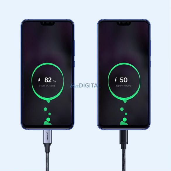 Ugreen kábel USB kábel - USB Type C gyorstöltő 3.0 3A 0.5m szürke (60125)