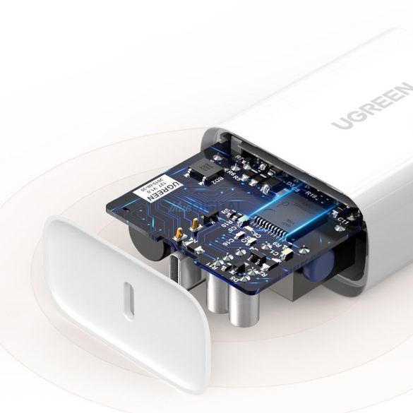Ugreen gyors USB töltő Type-C tápegység 30 W Quick Charge 4.0 fehér (70161)