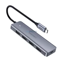   Ugreen USB Type C HUB - 4x USB 3.2 Gen 1USB-C tápcsatlakozó szürke (CM219 70336)