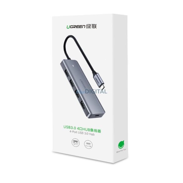 Ugreen USB Type C HUB - 4x USB 3.2 Gen 1USB-C tápcsatlakozó szürke (CM219 70336)