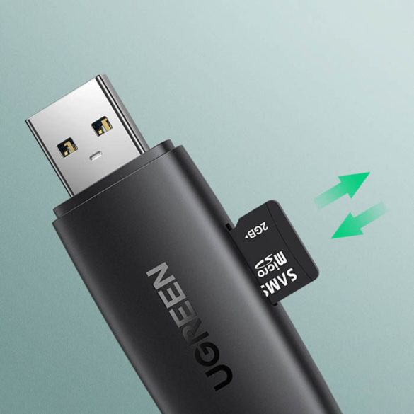 Ugreen adapter SD / micro SD kártyaolvasó (USB-A / USB-C) fekete (CM304)