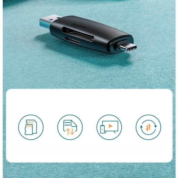 Ugreen adapter SD / micro SD kártyaolvasó (USB-A / USB-C) fekete (CM304)