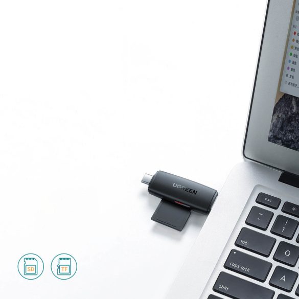 Ugreen adapter SD / micro SD kártyaolvasó (USB-A / USB-C) fekete (CM304)