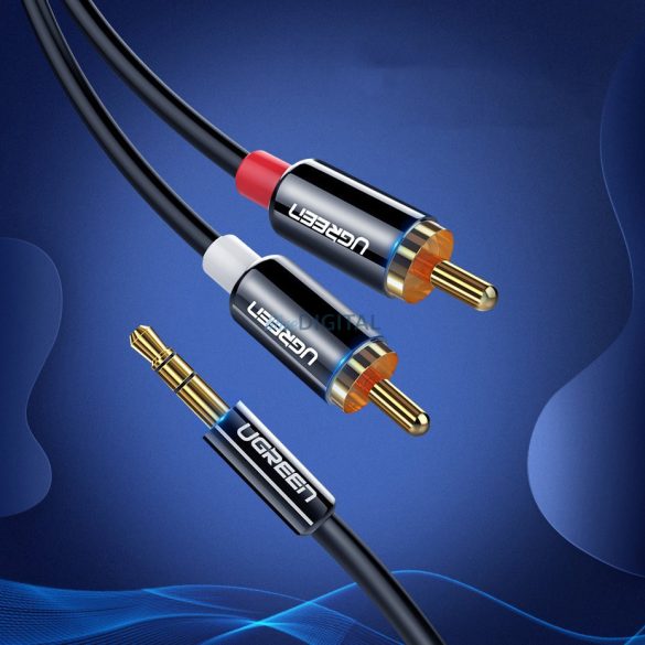 Ugreen audio kábel 3,5 mm mini jack - 2RCA 2 m fekete (AV116 10584)