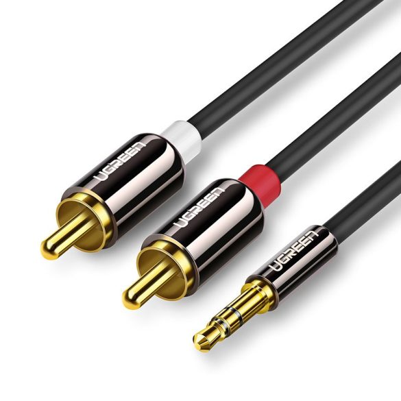 Ugreen audio kábel 3.5 mm mini jack - 2RCA 3m fekete (10590)