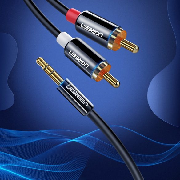 Ugreen audio kábel 3.5 mm mini jack - 2RCA 3m fekete (10590)