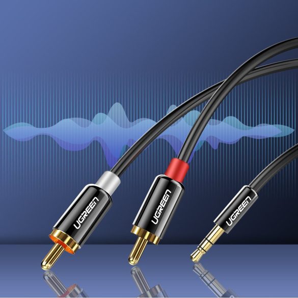 Ugreen audio kábel 3.5 mm mini jack - 2RCA 3m fekete (10590)