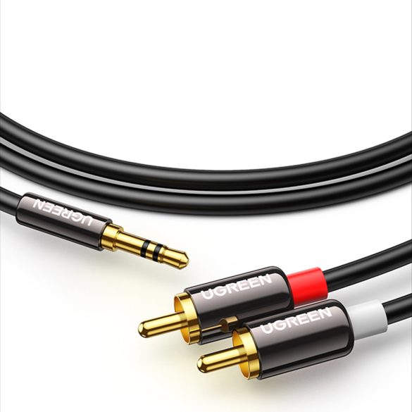 Ugreen audio kábel 3.5 mm mini jack - 2RCA 5m fekete (AV116)