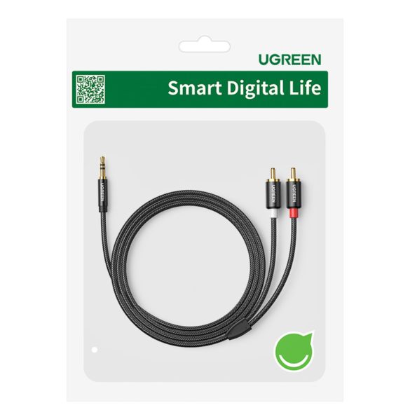 Ugreen audio kábel 3.5 mm mini jack - 2RCA 5m fekete (AV116)