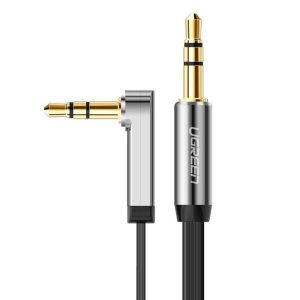 Ugreen lapos szögletes kábel AUX audiokábel 3,5 mm-es mini jack 0,5 m fekete (AV119 10596)