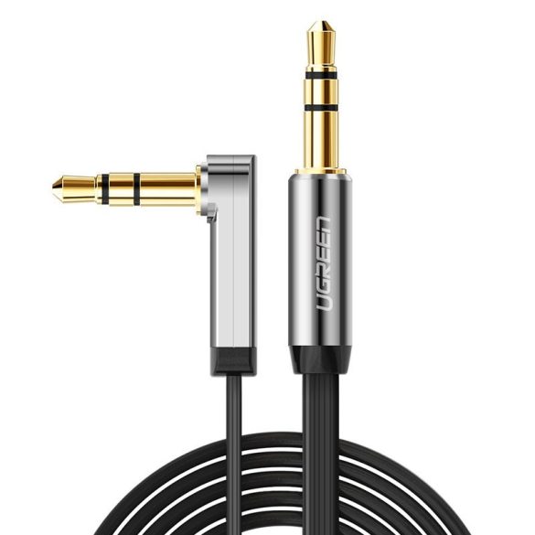 Ugreen lapos szögletes kábel AUX audiokábel 3,5 mm-es mini jack 0,5 m fekete (AV119 10596)