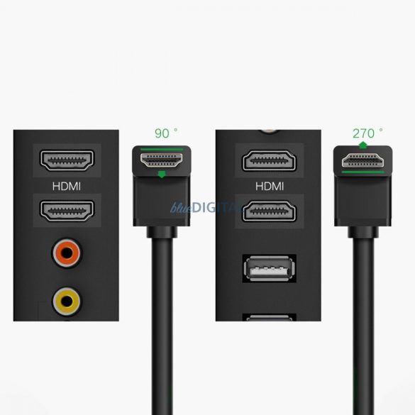 Ugreen ferde kábel 90° HDMI 4K x 2K 2m fekete (HD103)