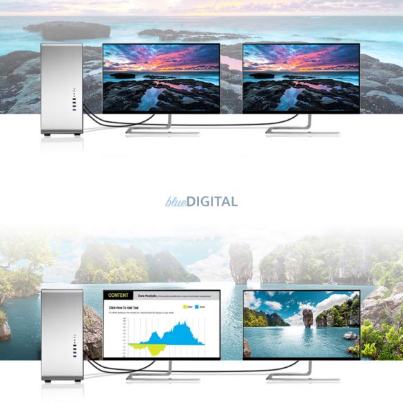 Ugreen kábel DisplayPort - DVI kábel 2m fekete (DP103)