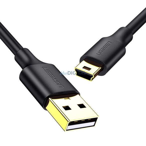 Ugreen 5 tűs aranyozott USB kábel - mini USB 0.25m fekete (US132)