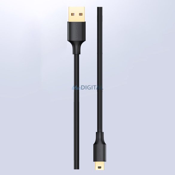 Ugreen 5 tűs aranyozott USB kábel - mini USB 0.25m fekete (US132)