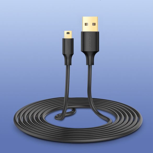 Ugreen 5 tűs aranyozott USB -kábel - Mini USB 0,5 m fekete (US132)