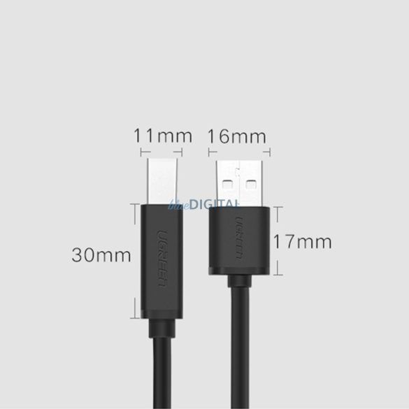 Ugreen US122 USB-B USB-A 2.0 nyomtatókábel 15m - fekete