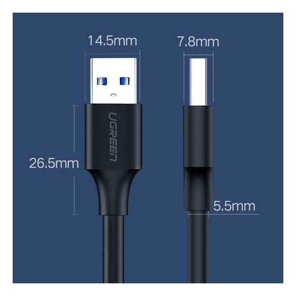 UGREEN USB 3.0 A Apa Apa Kábel 1m (fekete)