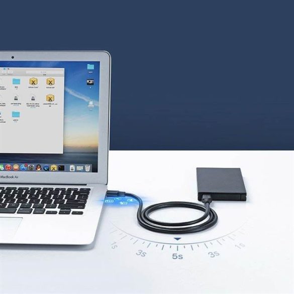 Ugreen USB 3.0 (apa) - USB 3.0 (apa) kábel 2m szürke (10371)