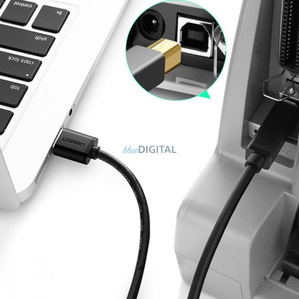 Ugreen nyomtatókábel USB-A - USB-B 5Gb/s 2m fekete (US210)